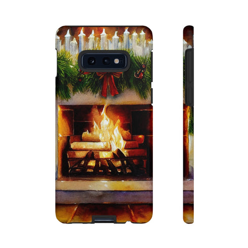Candles on the Hearth Decorated for Christmas - Impact Resistant Phone Case Samsung Galaxy S10E Matte